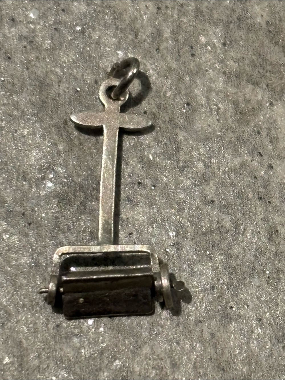 Vintage 1940s Sterling Silver Rolling LAWN MOWER Charm/Pendant - It Moves